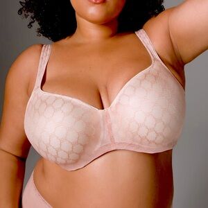 SOMA Stunning Support Geo Lace Balconette Bra in French Mauve sz 36G